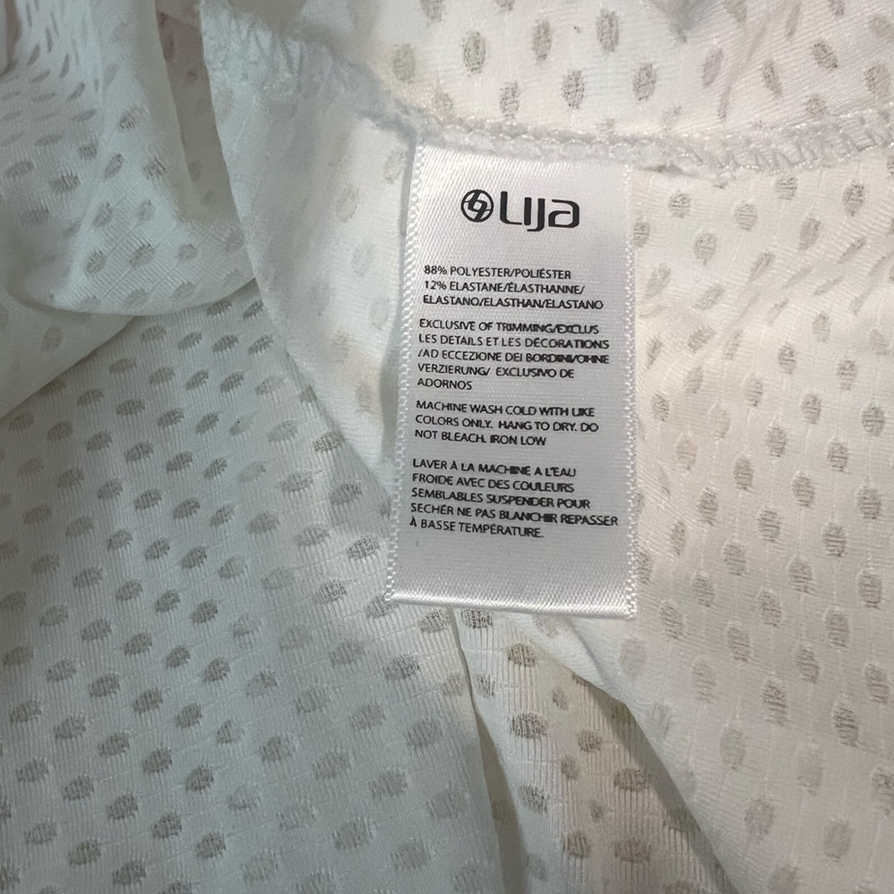 LIJA Women’s Control Tennis Tank Top White with Bubblegum Trim Sz L - Picture 6 of 6